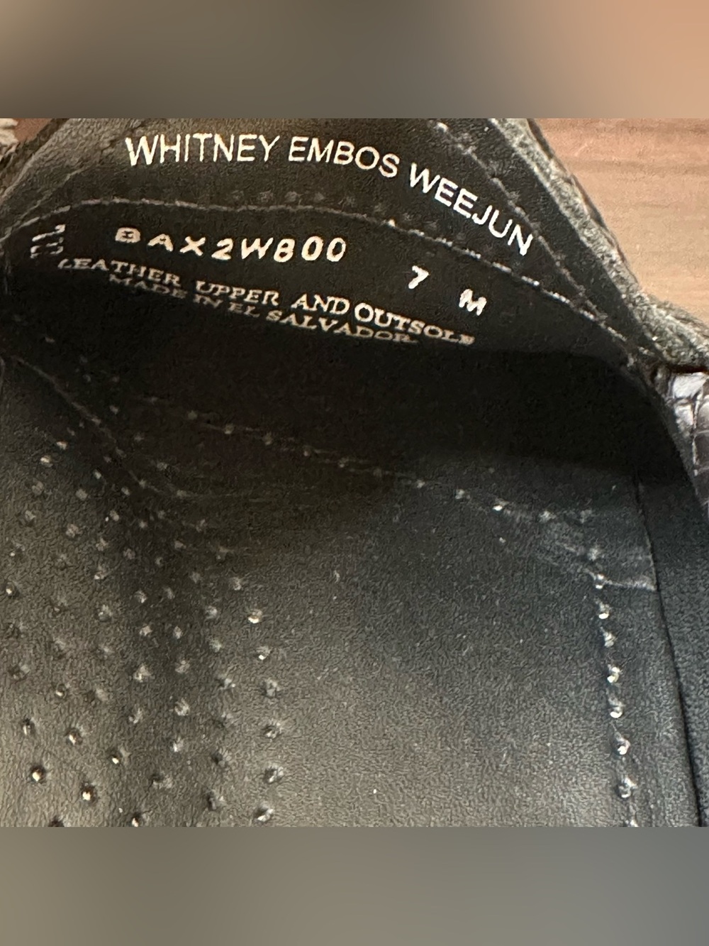 G.H. Bass Weejuns Black Leather Snakeskin Embossed Whitney Comfort Loafers 7 - Picture 11 of 14